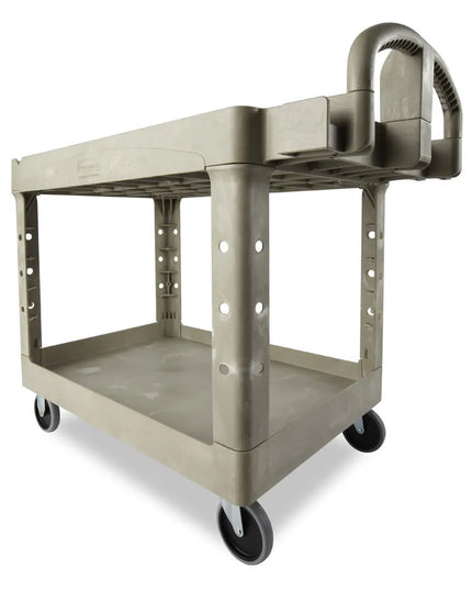 Xe Đẩy Tiện Ích Polymer 2 Tầng Rubbermaid FG452088BEIG Tải Trọng 226.76 kg, Gờ Cao