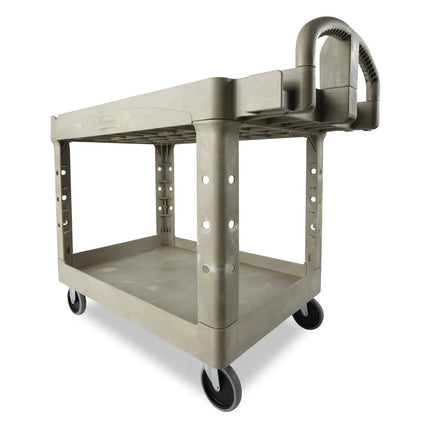 Xe Đẩy Tiện Ích Polymer 2 Tầng Rubbermaid FG452088BEIG Tải Trọng 226.76 kg, Gờ Cao