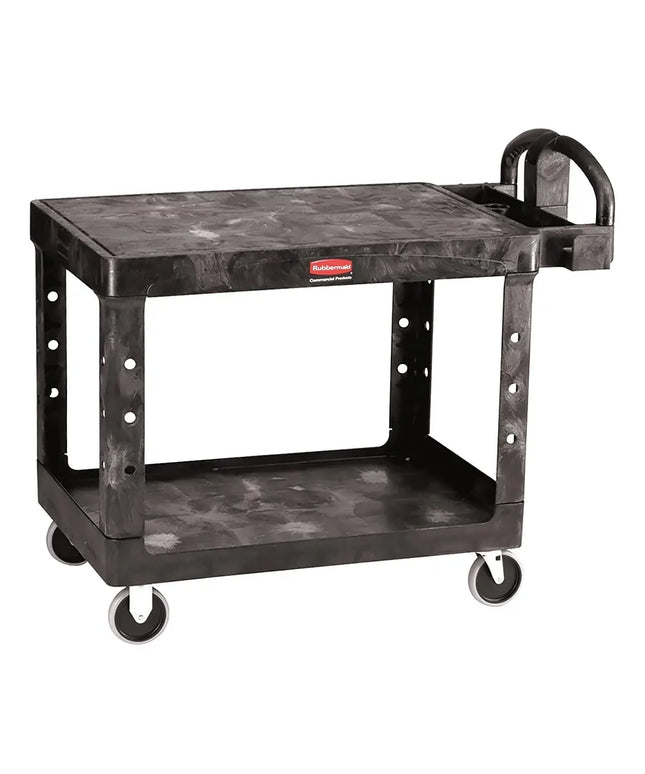 Xe Đẩy Tiện Ích Polymer 2 Tầng Rubbermaid FG452500 BLA Tải Trọng 226.76 kg, Gờ Phẳng