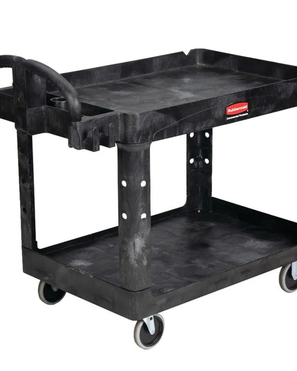 Xe Đẩy Tiện Ích Polymer 2 Tầng Rubbermaid FG452500 BLA Tải Trọng 226.76 kg, Gờ Phẳng