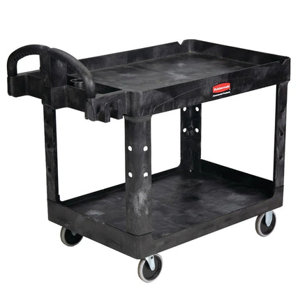 Xe Đẩy Tiện Ích Polymer 2 Tầng Rubbermaid FG452500 BLA Tải Trọng 226.76 kg, Gờ Phẳng