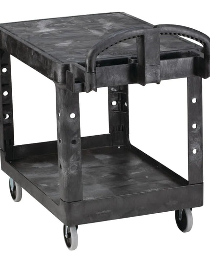 Xe Đẩy Tiện Ích Polymer 2 Tầng Rubbermaid FG452500 BLA Tải Trọng 226.76 kg, Gờ Phẳng
