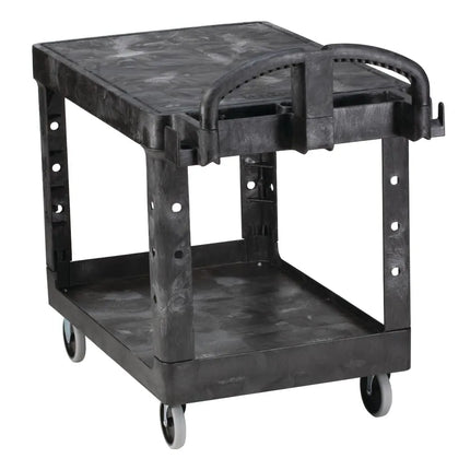 Xe Đẩy Tiện Ích Polymer 2 Tầng Rubbermaid FG452500 BLA Tải Trọng 226.76 kg, Gờ Phẳng