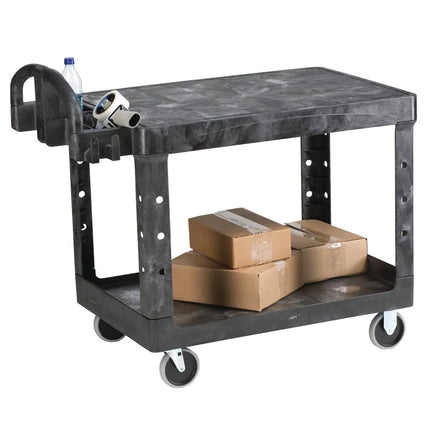 Xe Đẩy Tiện Ích Polymer 2 Tầng Rubbermaid FG452500 BLA Tải Trọng 226.76 kg, Gờ Phẳng