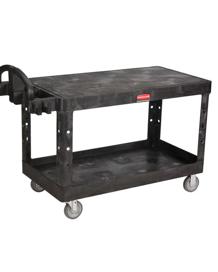 Xe Đẩy Tiện Ích Polymer 2 Tầng Rubbermaid FG454500BLA 137.2 cm x 64.1 cm x 91.4 cm, Foam Kết Cấu, Đen