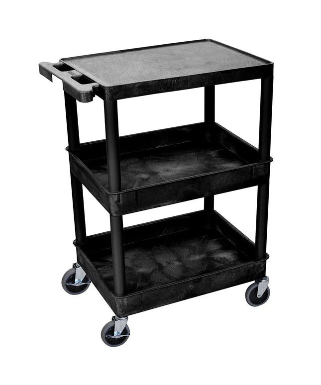 Xe Đẩy Tiện Ích Polymer 3 Tầng Luxor Tải Trọng 136.05 kg, Gờ Nâng (STC211-B)
