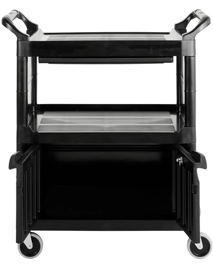 Xe Đẩy Tiện Ích Polymer 3 Tầng Rubbermaid FG345700BLA Tải Trọng 90.7 kg, Gờ Nâng