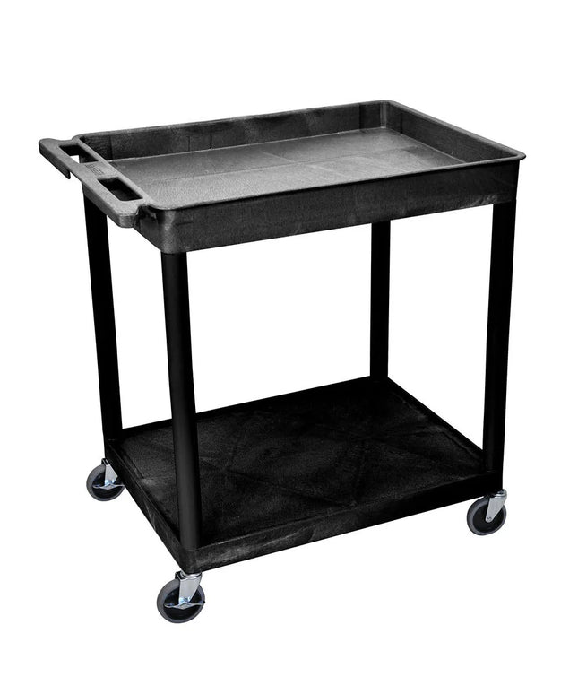 Xe Đẩy Tiện Ích Polymer Luxor 2 Tầng Tải Trọng 181.41 kg Thành Cao Đen TC12-B