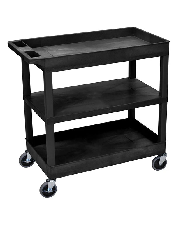 Xe Đẩy Tiện Ích Polymer Luxor 3 Tầng Tải Trọng 181.41 kg Thành Cao Đen EC121-B