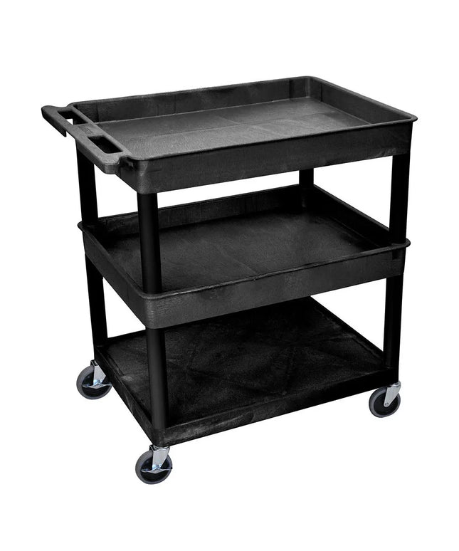Xe Đẩy Tiện Ích Polymer Luxor 3 Tầng Tải Trọng 181.41 kg Thành Cao Đen TC112-B