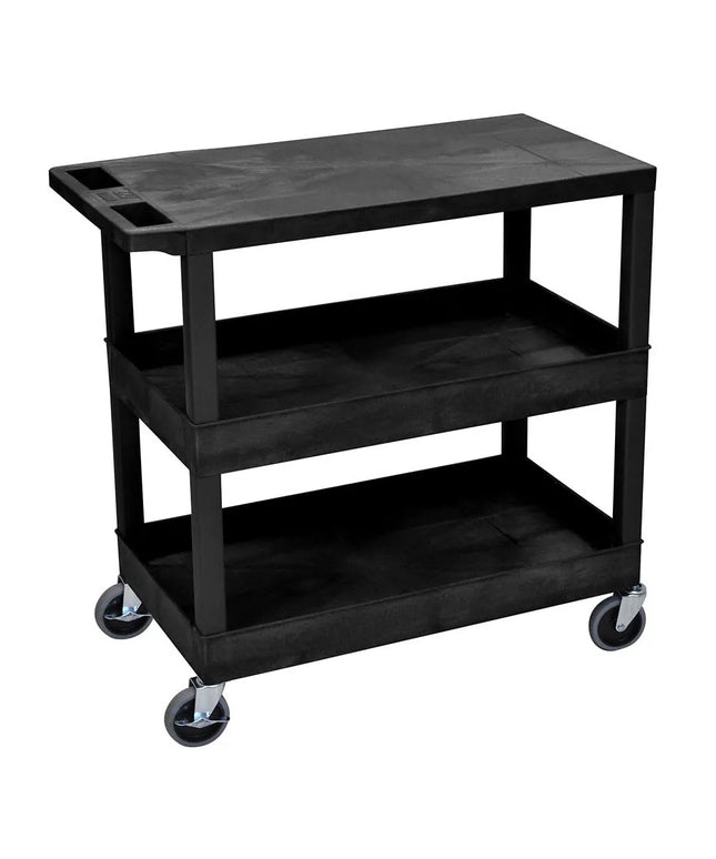 Xe Đẩy Tiện Ích Polymer Luxor 3 Tầng Tải Trọng 181.41 kg Thành Cao Đen EC211-B