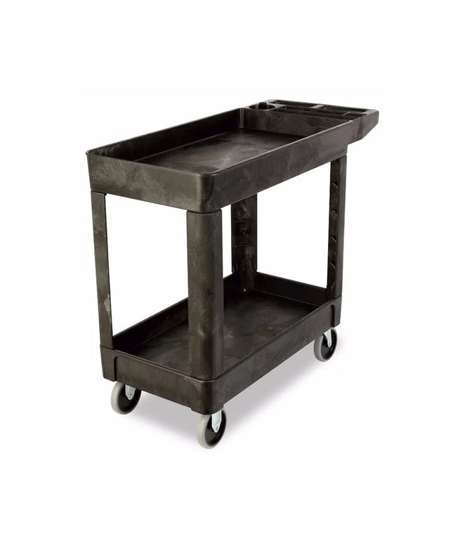 Xe Đẩy Tiện Ích Polymer Rubbermaid FG450089BLA 2 Tầng Tải Trọng 226.76 kg Thành Cao