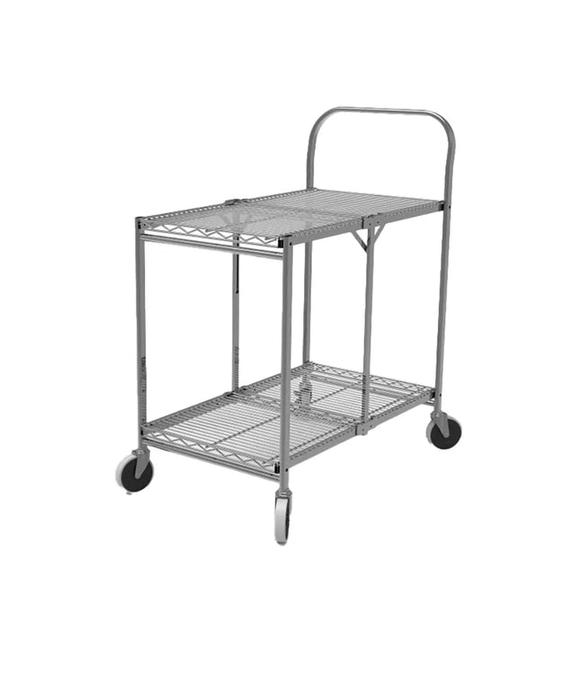 Xe Đẩy Tiện Ích Thép 2 Tầng Luxor WSCC-2 Tải Trọng 90.7 kg, Gờ Phẳng, Lưới
