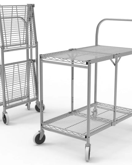 Xe Đẩy Tiện Ích Thép 2 Tầng Luxor WSCC-2 Tải Trọng 90.7 kg, Gờ Phẳng, Lưới