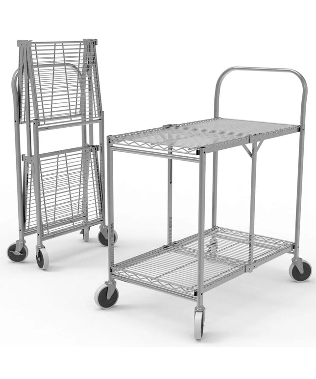 Xe Đẩy Tiện Ích Thép 2 Tầng Luxor WSCC-2 Tải Trọng 90.7 kg, Gờ Phẳng, Lưới