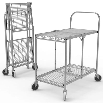 Xe Đẩy Tiện Ích Thép 2 Tầng Luxor WSCC-2 Tải Trọng 90.7 kg, Gờ Phẳng, Lưới