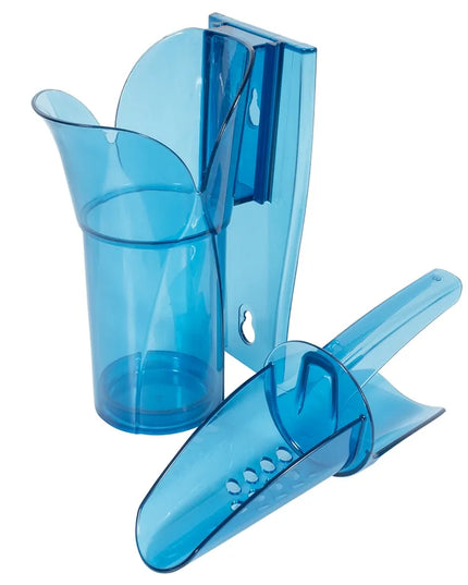 Xẻng Xúc Đá Tròn San Jamar SI5000 Saf-T-Scoop® Có Tấm Chắn Khớp Ngón Kèm Giá Đỡ Guardian™ Polycarbonate 296 ml