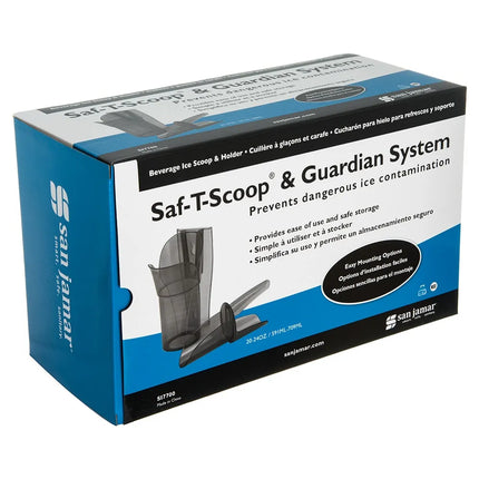 Xẻng Xúc Đá Tròn San Jamar SI7700 Saf-T-Scoop® Có Tấm Chắn Khớp Ngón Kèm Giá Đỡ Guardian™ Polycarbonate 710 ml