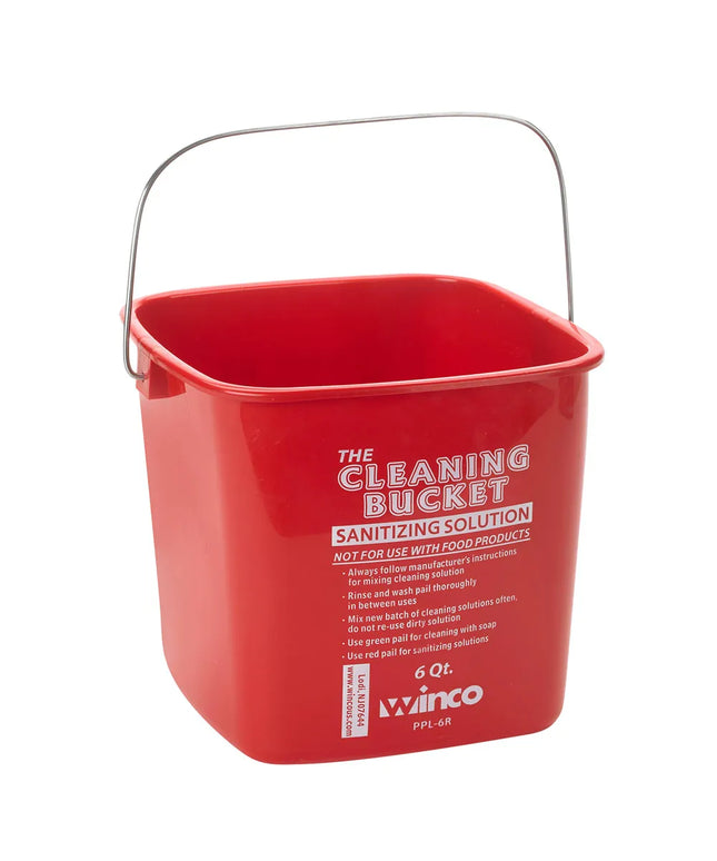 Xô Vệ Sinh Winco PPL-6R 5.7 lít - Nhựa, Đỏ (Dung Dịch Khử Khuẩn)