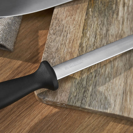 ZWILLING | Diamond-Coated Sharpening Steel – 26 cm - Oval Rod - Black Handle