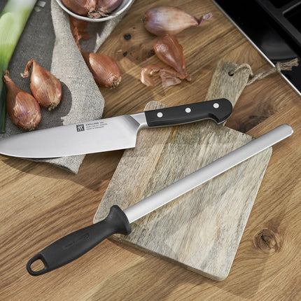 ZWILLING | Diamond-Coated Sharpening Steel – 26 cm - Oval Rod - Black Handle