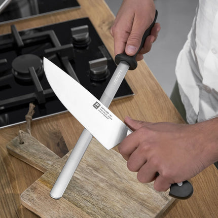 ZWILLING | Diamond-Coated Sharpening Steel – 26 cm - Oval Rod - Black Handle