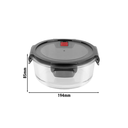 ZWILLING | Gusto Round Borosilicate Glass Food Container – 1.3 L - Airtight, Leakproof - Lid not microwave/oven-safe