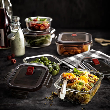 ZWILLING | Gusto Round Food Storage Container – 0.6 L - Borosilicate Glass - Airtight Leakproof