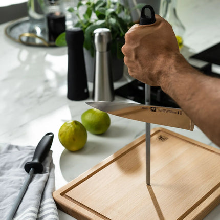 ZWILLING | Knife Sharpening Steel – 210 mm - Hard Chrome‑Plated Stainless Steel - Grooved - 62 HRC