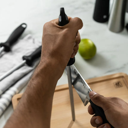 ZWILLING | Knife Sharpening Steel – 210 mm - Hard Chrome‑Plated Stainless Steel - Grooved - 62 HRC