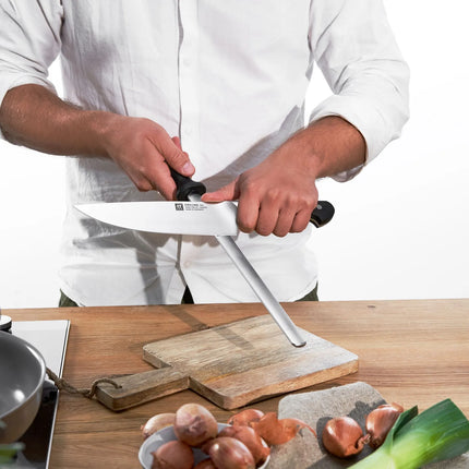 ZWILLING | Knife Sharpening Steel – 260 mm - Diamond‑Coated - Grooved - Ergo Plastic Handle - Oval