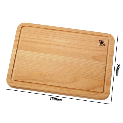 ZWILLING | Oiled Beech Chopping Board with Juice Groove – 350×250 mm - Reversible