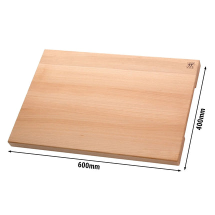 ZWILLING | Solid Beech Wood Chopping Board – 600x400 mm - integrated carry handles