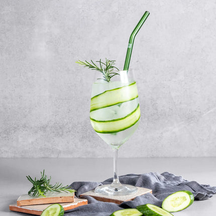 ZWILLING | Sorrento Coloured Glass Straw Set – 4x straws + brush - borosilicate - hot & cold