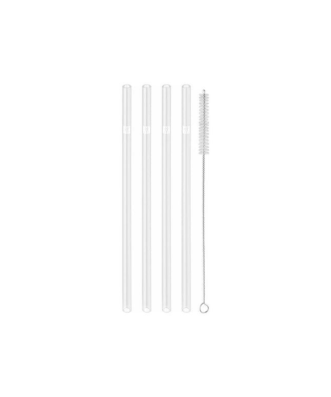 ZWILLING | Sorrento Glass Straw Set – 4x straws + brush - borosilicate - hot & cold