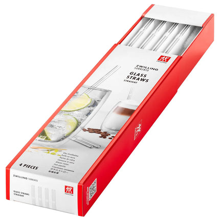ZWILLING | Sorrento Glass Straw Set – 4x straws + brush - borosilicate - hot & cold