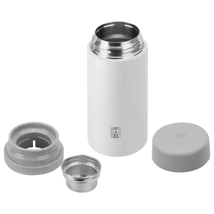 ZWILLING| Thermo Filter Bottle – 420 ml - White-Grey - Built-in Filter - 10h Cold - Vacuum Insulated
