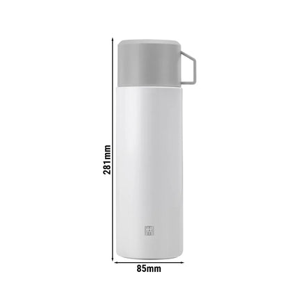 ZWILLING| Thermo Vacuum Flask – 1 L - White-Grey - Cup Included - 18h Hot / 24h Cold - 18/10 Stainless Steel
