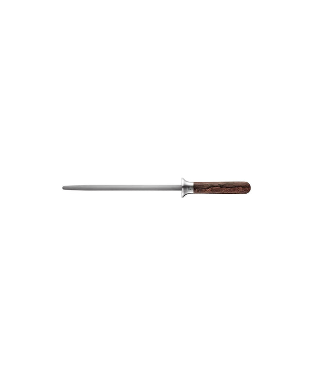 ZWILLING | Tungsten‑Carbide Sharpening Rod – 230 mm - Grooved - Ziricote Wood Oval Handle - 62 HRC