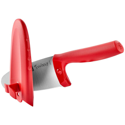 ZWILLING | Twinny Kids' Chef Knife 100 mm – Red - Rounded Tip - Safety Guard