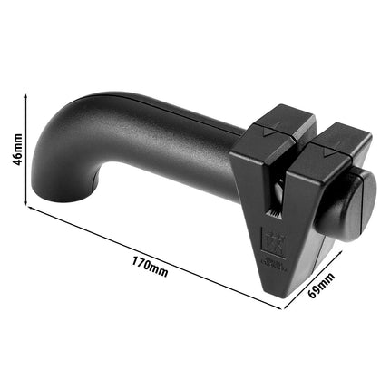ZWILLING | TWINSHARP 2-Stage Pull-Through Knife Sharpener – Black - 35° - Stainless Steel & Ceramic