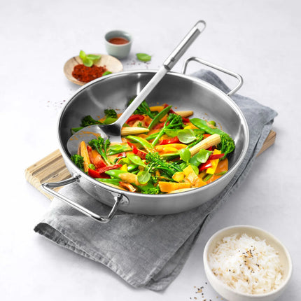 ZWILLING | Wok Pan Ø 30 cm – Sigma Clad Bottom - Induction & Oven‑Safe 200°C - Dishwasher‑Safe - Wide Rim