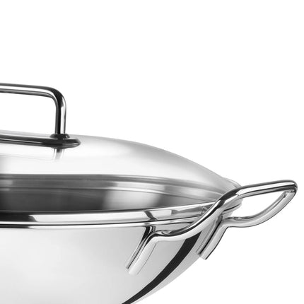 ZWILLING| Wok Pan – Ø 32 cm - Stainless Steel - Uncoated - Induction Ready - 2 Handles - No Lid